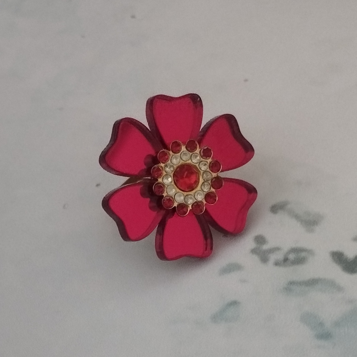 Anillo Flor Roja - Imagen 2