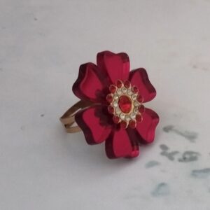 Anillo Flor Roja