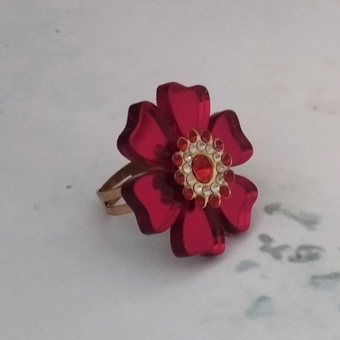 Anillo Flor Roja
