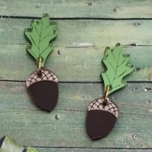 Pendientes Bellota con Hoja