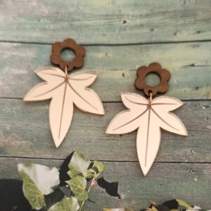 Pendientes Hoja Castaño Flor