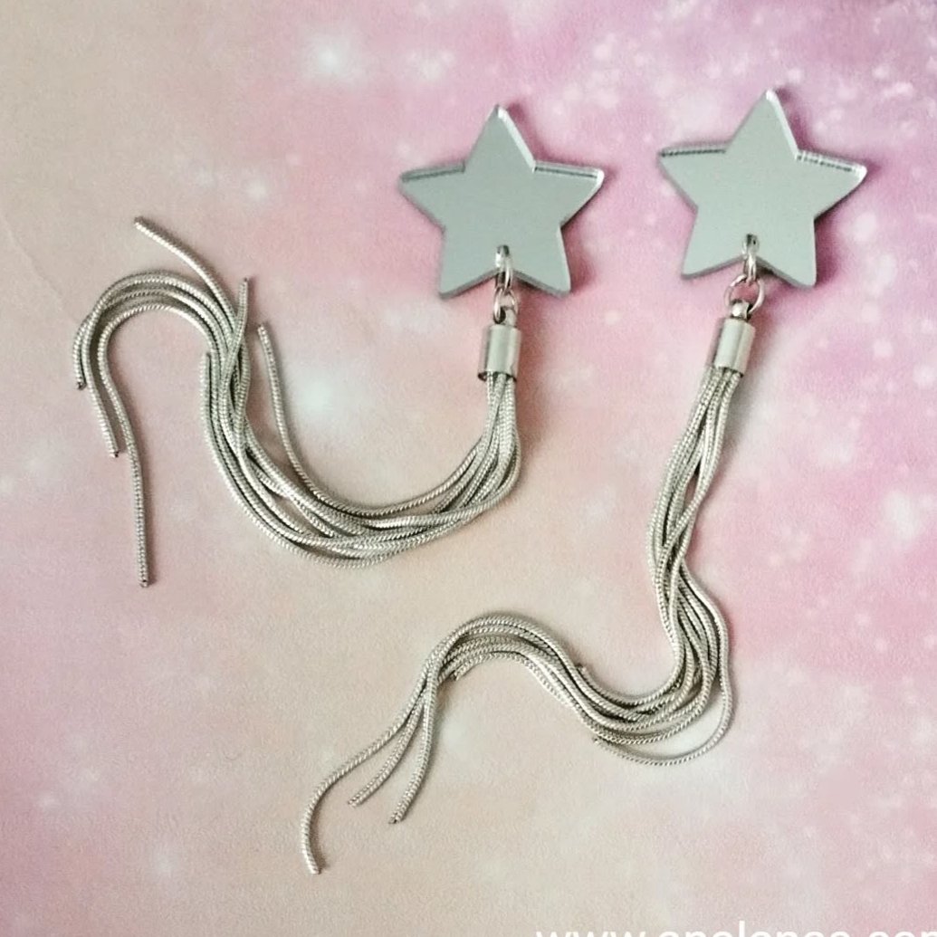 Pendientes Estrella Con Cadenas - Imagen 2