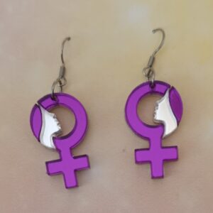 Pendientes Símbolo Mujer Perfil Pequeño