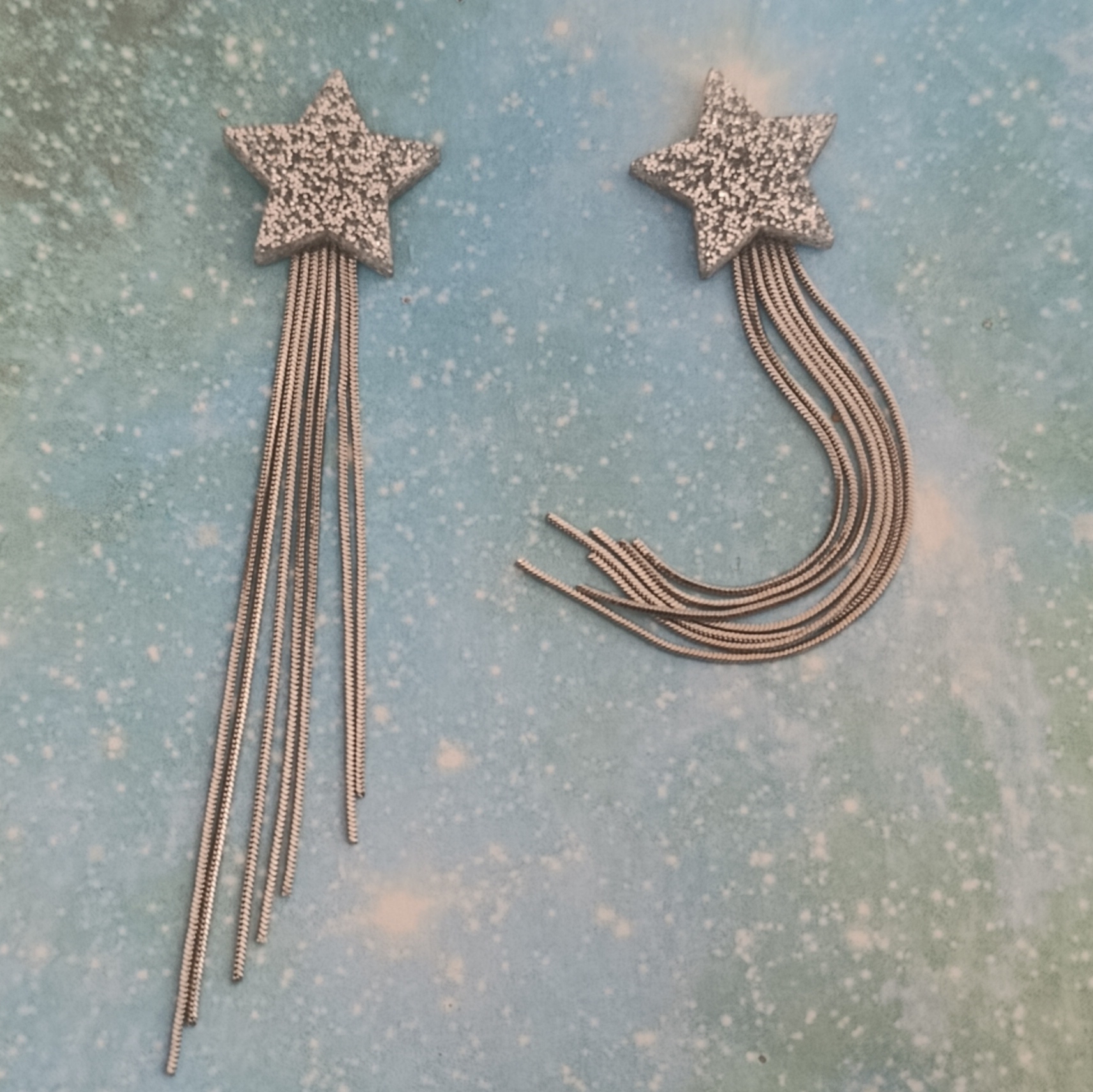 Pendientes Estrella Con Cadenas