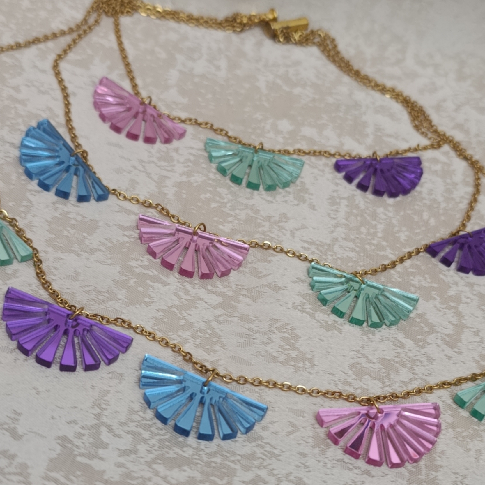 Collar Abanicos De Colores - Imagen 2