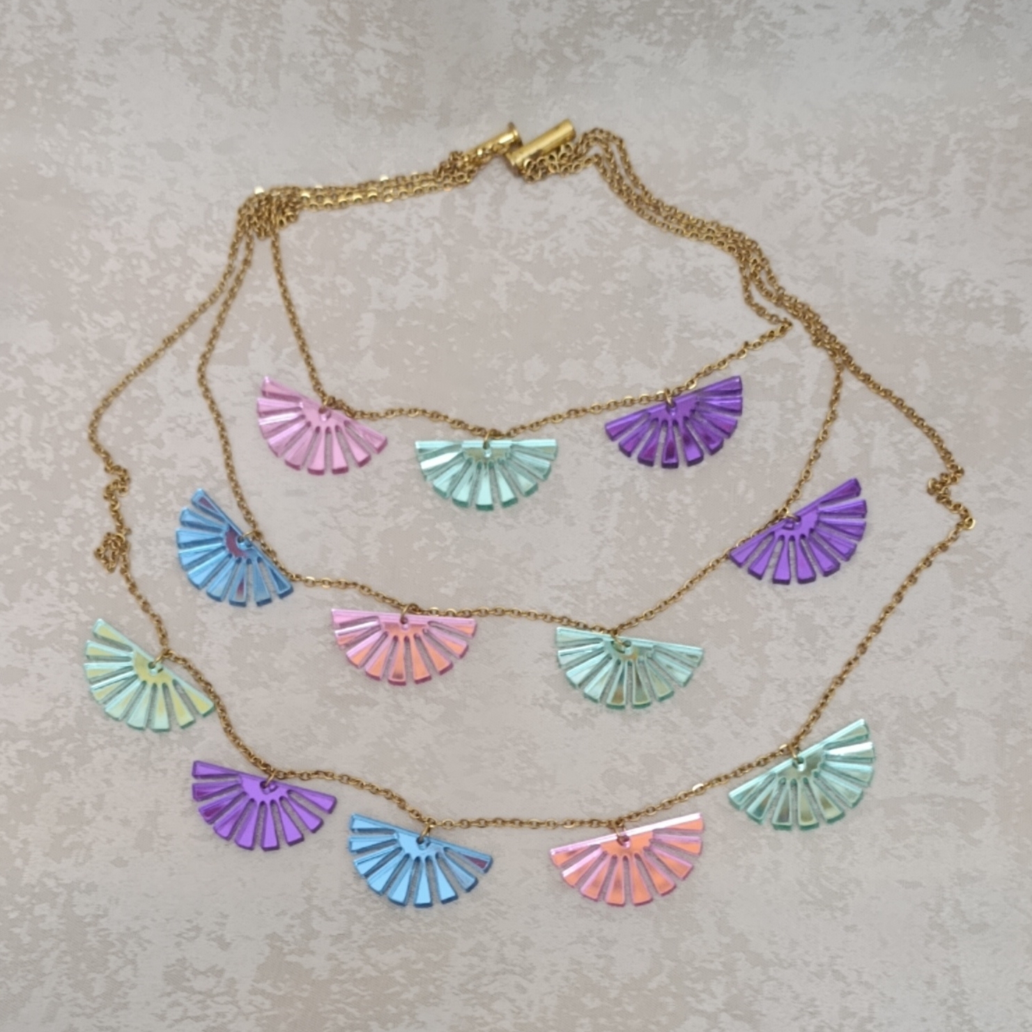 Collar Abanicos De Colores